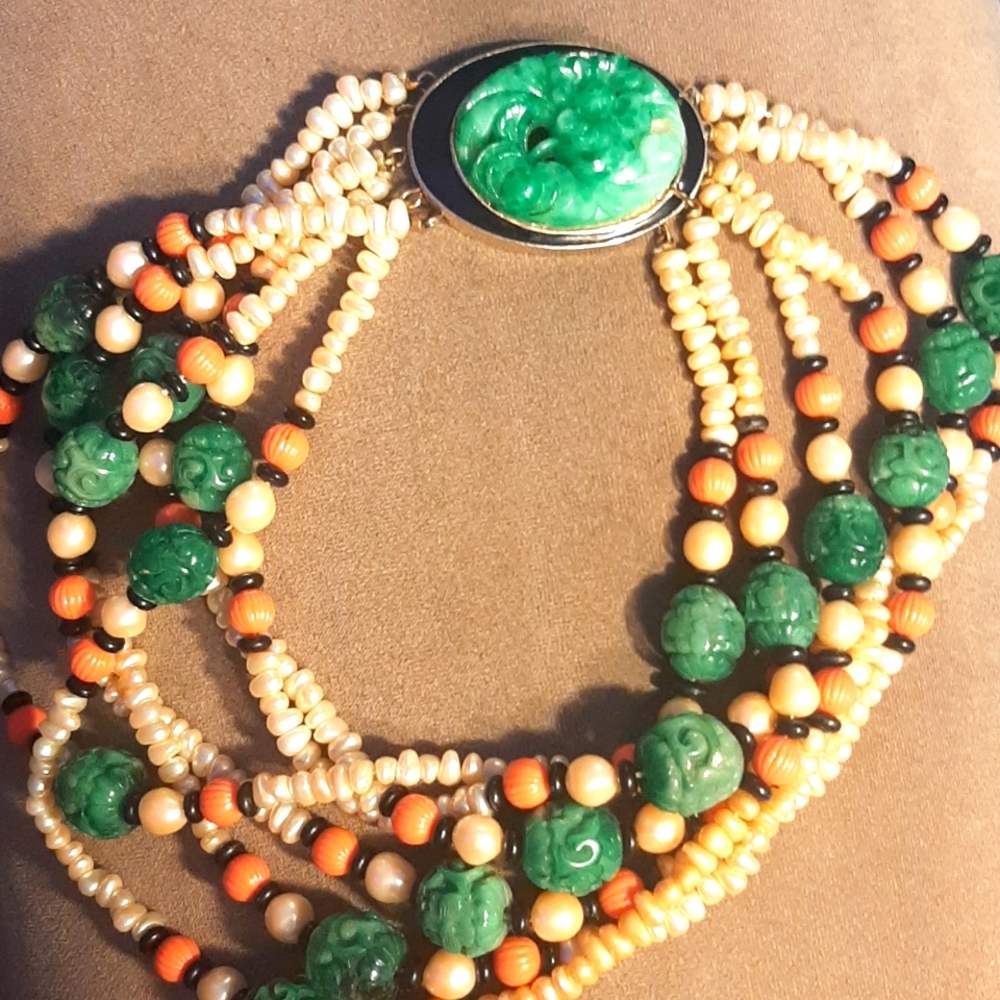 Vintage KJL, Kenneth Jay Lane oriental style necklace